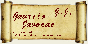 Gavrilo Javorac vizit kartica